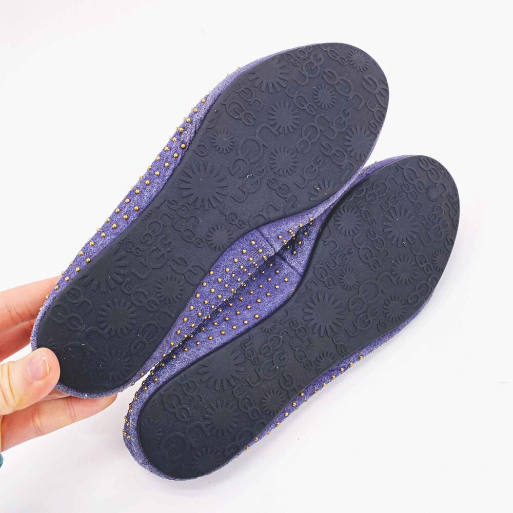 Ugg Alloway Suede Studded Sheepskin Lined Flats - Picture 9 of 9